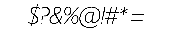 Telesans Head Extralight Italic Font OTHER CHARS