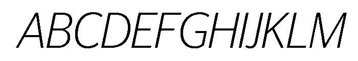 Telesans Head Extralight Italic Font UPPERCASE
