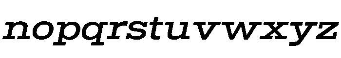 Temper Wide Light Italic Font LOWERCASE