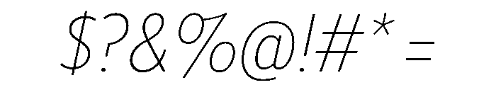 Tempo CondensedExtraLightItalic Font OTHER CHARS