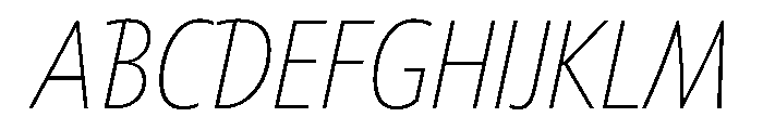 Tempo CondensedExtraLightItalic Font UPPERCASE