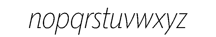 Tempo CondensedExtraLightItalic Font LOWERCASE