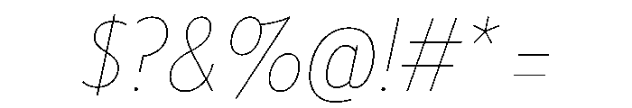 Tempo CondensedHairlineItalic Font OTHER CHARS