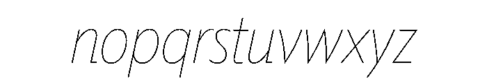 Tempo CondensedHairlineItalic Font LOWERCASE