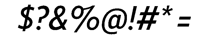 Tempo CondensedMediumItalic Font OTHER CHARS