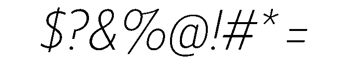 Tempo CondensedSemiLightItalic Font OTHER CHARS