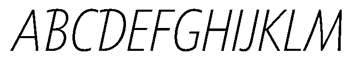 Tempo CondensedSemiLightItalic Font UPPERCASE