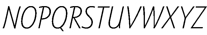 Tempo CondensedSemiLightItalic Font UPPERCASE