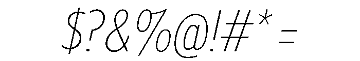Tempo ExtraCondensedExtraLightItalic Font OTHER CHARS