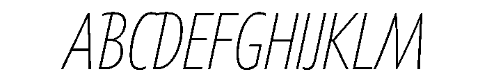 Tempo ExtraCondensedExtraLightItalic Font UPPERCASE