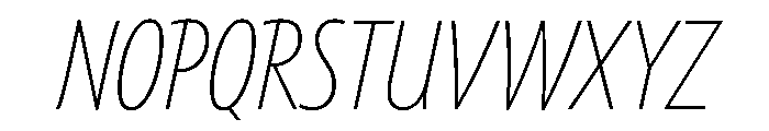 Tempo ExtraCondensedExtraLightItalic Font UPPERCASE