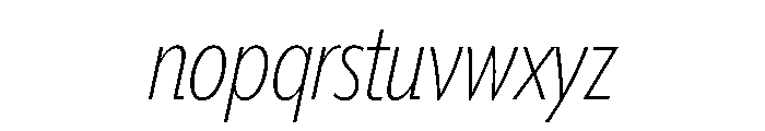 Tempo ExtraCondensedExtraLightItalic Font LOWERCASE