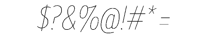 Tempo ExtraCondensedHairlineItalic Font OTHER CHARS