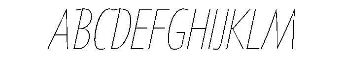 Tempo ExtraCondensedHairlineItalic Font UPPERCASE