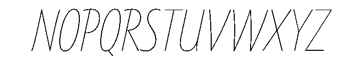 Tempo ExtraCondensedHairlineItalic Font UPPERCASE
