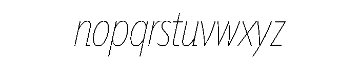 Tempo ExtraCondensedHairlineItalic Font LOWERCASE