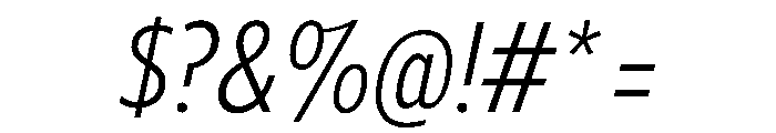 Tempo ExtraCondensedLightItalic Font OTHER CHARS