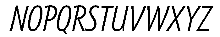 Tempo ExtraCondensedLightItalic Font UPPERCASE