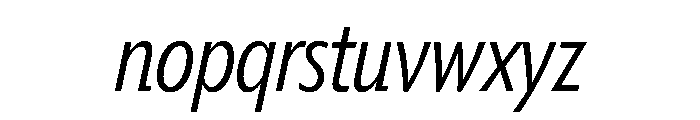 Tempo ExtraCondensedLightItalic Font LOWERCASE