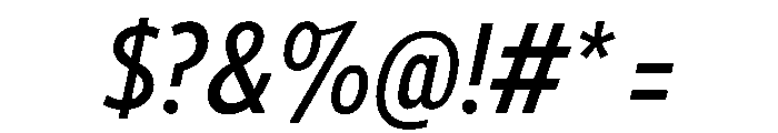 Tempo ExtraCondensedMediumItalic Font OTHER CHARS