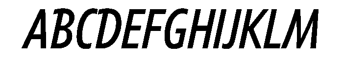 Tempo ExtraCondensedMediumItalic Font UPPERCASE