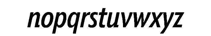 Tempo ExtraCondensedMediumItalic Font LOWERCASE