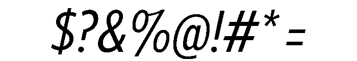 Tempo ExtraCondensedRegularItalic Font OTHER CHARS