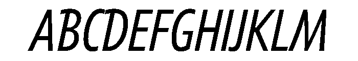 Tempo ExtraCondensedRegularItalic Font UPPERCASE