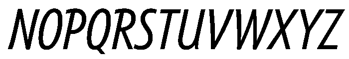 Tempo ExtraCondensedRegularItalic Font UPPERCASE