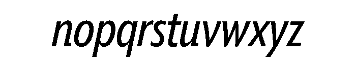 Tempo ExtraCondensedRegularItalic Font LOWERCASE