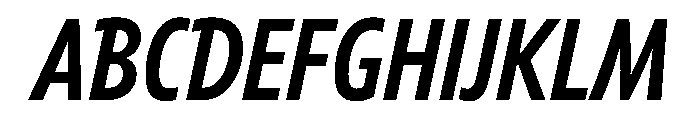 Tempo ExtraCondensedSemiBoldItalic Font UPPERCASE