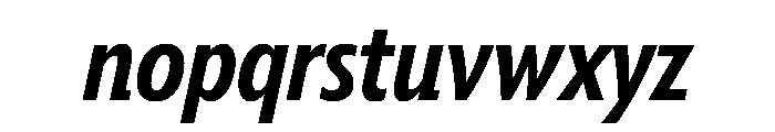 Tempo ExtraCondensedSemiBoldItalic Font LOWERCASE