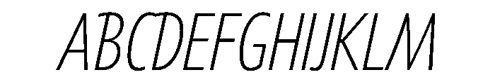 Tempo ExtraCondensedSemiLightItalic Font UPPERCASE