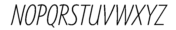 Tempo ExtraCondensedSemiLightItalic Font UPPERCASE