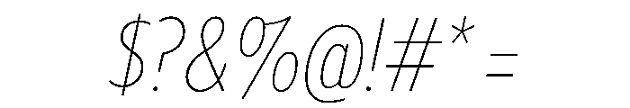 Tempo ExtraCondensedThinItalic Font OTHER CHARS