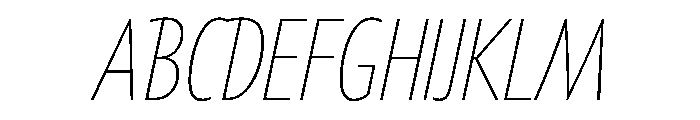 Tempo ExtraCondensedThinItalic Font UPPERCASE