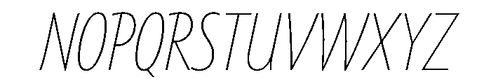 Tempo ExtraCondensedThinItalic Font UPPERCASE