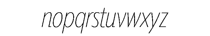 Tempo ExtraCondensedThinItalic Font LOWERCASE