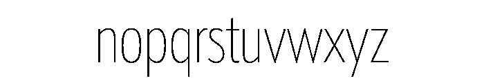 Tempo ExtraCondensedThin Font LOWERCASE