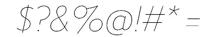 Tempo HairlineItalic Font OTHER CHARS