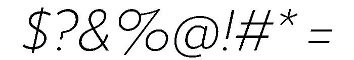 Tempo SemiLightItalic Font OTHER CHARS
