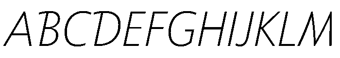 Tempo SemiLightItalic Font UPPERCASE