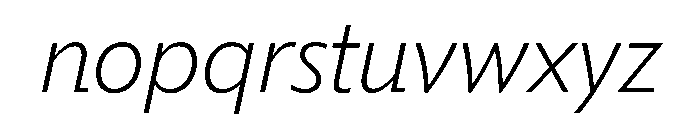 Tempo SemiLightItalic Font LOWERCASE