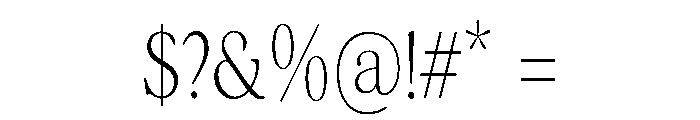 Terrain CondensedLight Font OTHER CHARS