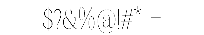 Terrain CondensedThin Font OTHER CHARS