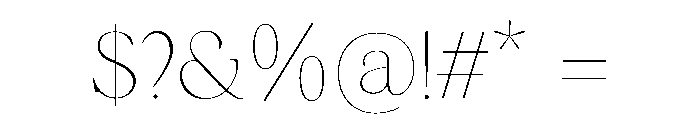 Terrain Thin Font OTHER CHARS