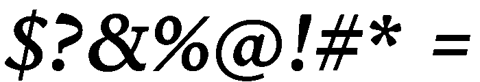 Terza Author Medium Italic Font OTHER CHARS