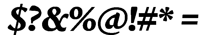 Terza Display Bold Italic Font OTHER CHARS