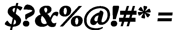 Terza Display Extrabold Italic Font OTHER CHARS