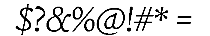 Terza Display Light Italic Font OTHER CHARS